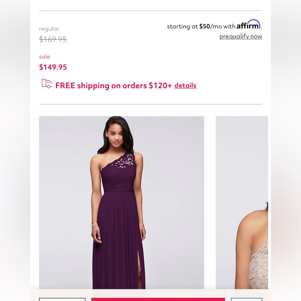 David’s Bridal-Size 16 Plum Bridesmaid Dress